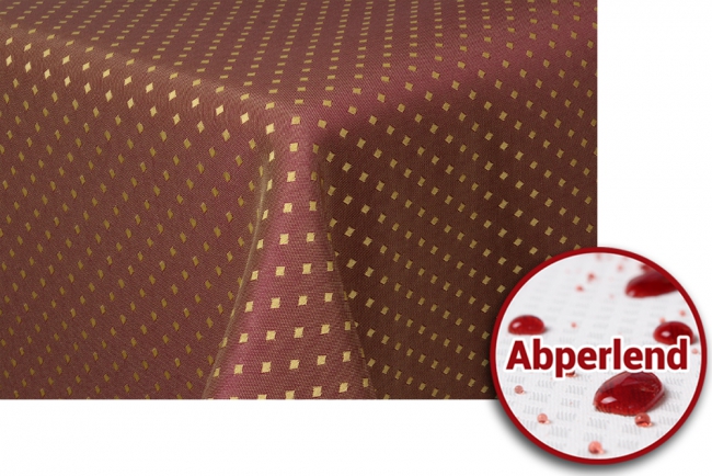 Abperlende, Schmutzabweisende Tischwäsche PLUMETTI FB AUBERGINE UNICOLOR Dunkler Hintergrund mit kleinen Karos